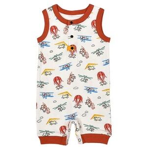 Finn + Emma Organic Cotton Tank Romper Flying‎ Pigs 9-12M